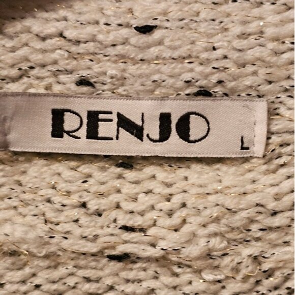 RENJO Open Cardigan with Faux Leather Zippers and Accents Size Large - Picture 4 of 4